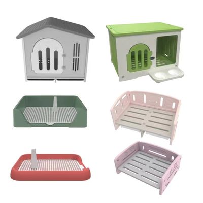 Matériau principal Feuille de toit en fer en plastique pour animaux de compagnie Maison de chien pour gros chiens Couleur personnalisée Chienne de luxe intérieure / extérieure