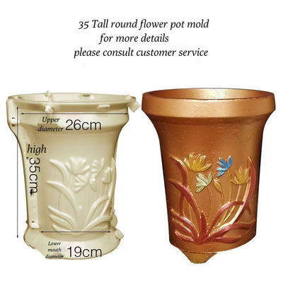 Conception personnalisée Matériau ABS Moule de pot de fleurs en béton avec plus de 100 fois la durée de vie du moule