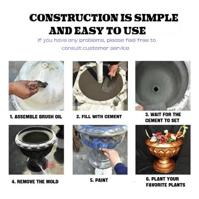 Conception personnalisée Matériau ABS Moule de pot de fleurs en béton avec plus de 100 fois la durée de vie du moule